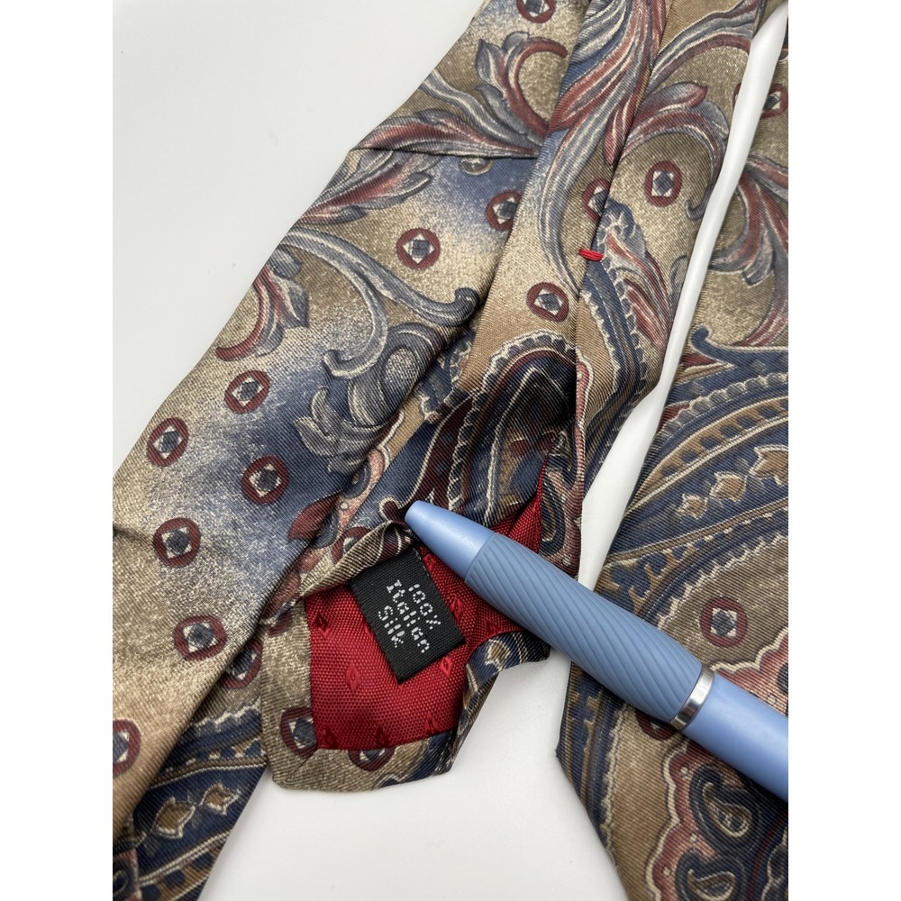 American Traditions Mens Silk Paisley Neck Tie Made in USA - Picture 3 of 5